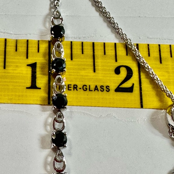 925 Sterling Silver Genuine Blue Sapphire Bolo Bracelet Lot#158 - Picture 8 of 8